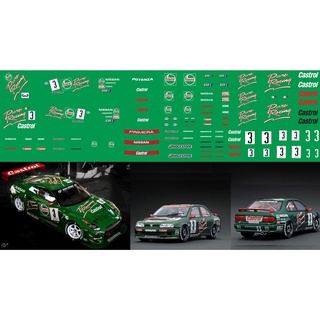 ดีคอลน้ำ Castrol oil racing หมึกรองขาว ติดชิ้นงานได้ทุกสี ติดรถHot Wheels /Majorette 1:64 Decal  water slide