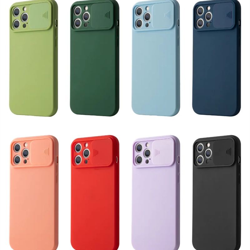เคส iPhone สไลด์ฝาครอบป้องกันเลนส์กล้อง Soft TPU ปลอกกันกระแทกแบบเต็มสําหรับ iPhone 13 13Mini 13PRO MAX
