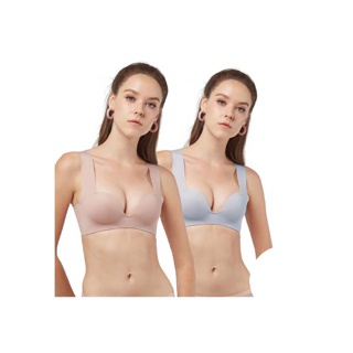 Wacoal Smart Size Go Girls วาโก้ S M L Bra set 2 ชิ้น รุ่น WB3Y27 สีเบจ สีเทา