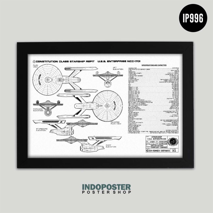 โปสเตอร์ Star Trek Starship USS Enterprise NCC1701