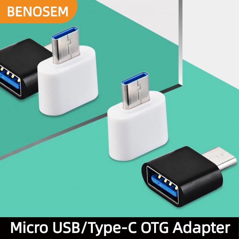 Benosem อะแดปเตอร์เชื่อมต่อ Type-C เป็น USB 2.0 OTG สําหรับโทรศัพท์มือถือ Android USB 2.0 Micro USB OTG