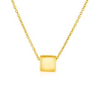 จี้ทองคำแท้ 14k ทรงสี่เหลี่ยม 14k Yellow Gold with Shiny Square Pendant (พรีออเดอร์ pre-order ทัก chat ก่อนสั่ง)