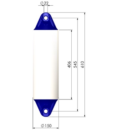 F1 POLYFORM USA FENDER 6 INCH X 24 INCH - MARINE BOAT
