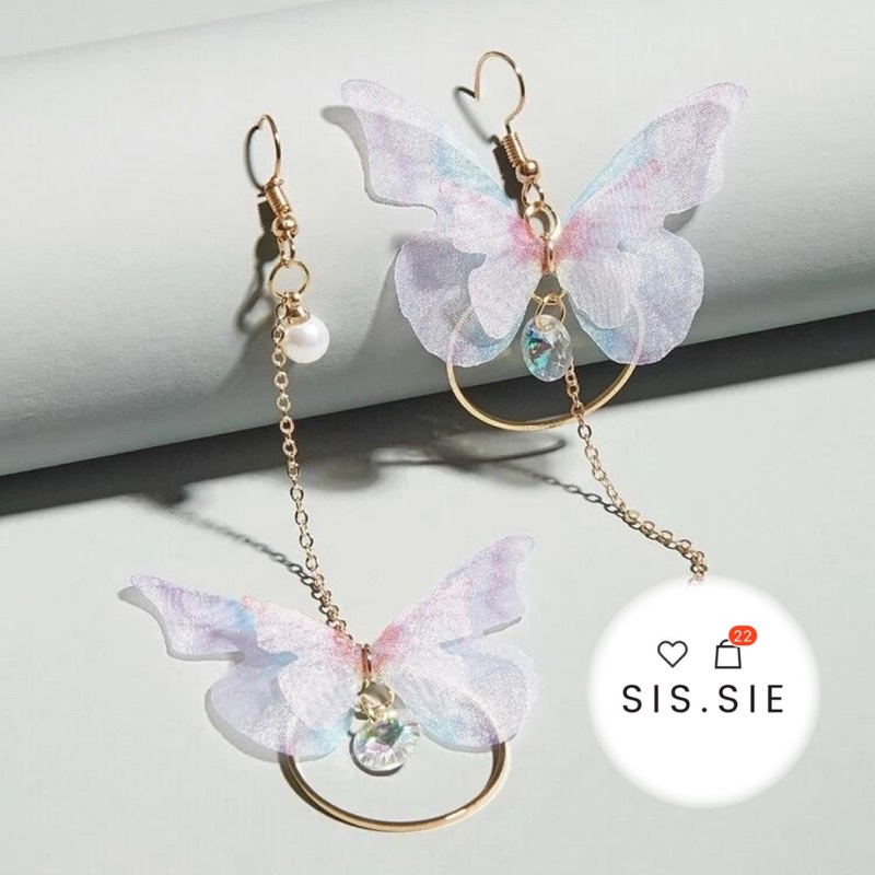 [SIS.SIE พร้อมส่ง] ต่างหูผีเสื้อ ombré purple