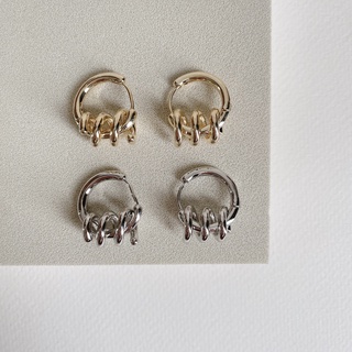 Hadesories Rolling Hoop Earrings ต่างหูห่วงพันเกลียว