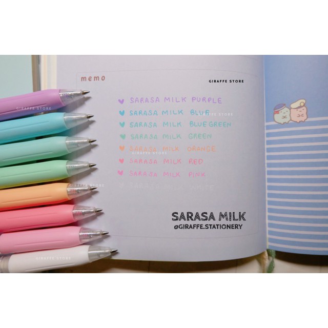 [0.5] ปากกา MILK Zebra Sarasa ซาราซ่า รุ่นมิลค์กี้ รวมทุกสี เขียนบนกระดาษดำได้