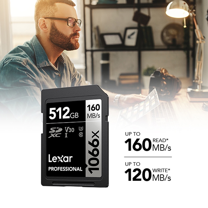 การ์ดหน่วยความจำLexar 1066x 160MBs High Speed 64GB 128GB 256GB 512GB SD
