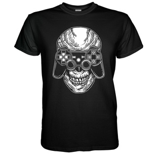 ผ้าฝ้ายคอกลม『Boutique Clothing』เสื้อยืดแขนสั้น ผ้าฝ้าย พิมพ์ลายกราฟฟิค Game Skull Nes Player Nerd Ps4 Totenkopf Gr Joypa