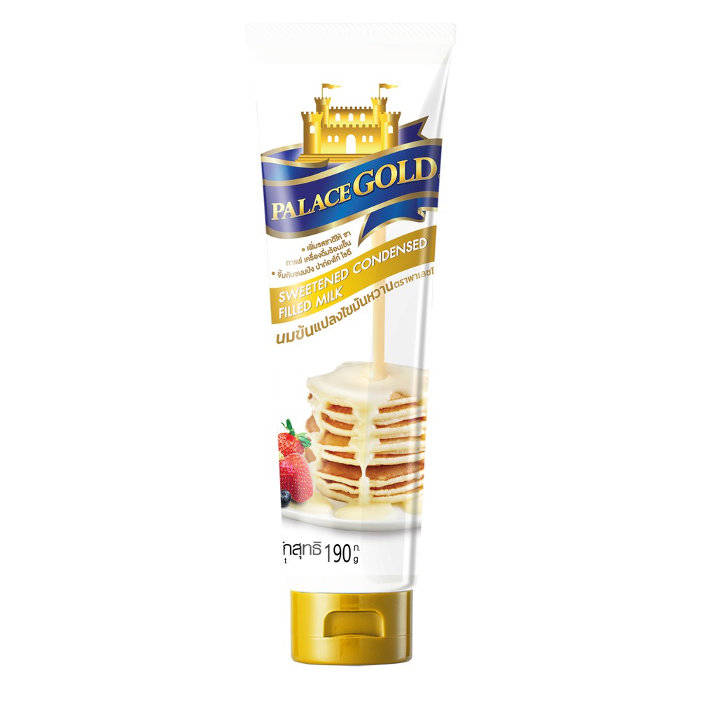 Palace พาเลซ นมข้นแปลงไขมันหวานพาเลซโกลด์ หลอดบีบ 190 กรัม