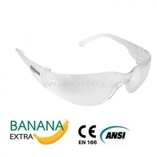 แว่นตานิรภัย แว่นตาเซฟตี้  ทรงสปอร์ต เลนส์ใส-Anti fog ยี่ห้อBANANA