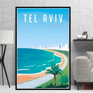 โปสเตอร์พิมพ์ลาย Taksim Tel Aviv Toronto สไตล์นอร์ดิกสําหรับตกแต่งผนัง