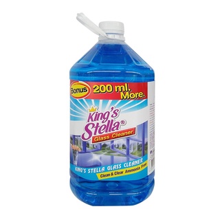 น้ำยาเช็ดกระจก แกลลอน คิงส์สเตลล่า  สีฟ้า ขนาด 5200 มล. น้ำยาเช็ดกระจก Glass cleaner, gallon, Kings Stella, blue, size