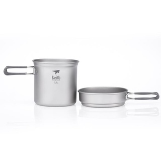 KEITH 2-PIECE TI POT&amp;PAN COOK SET TI6013