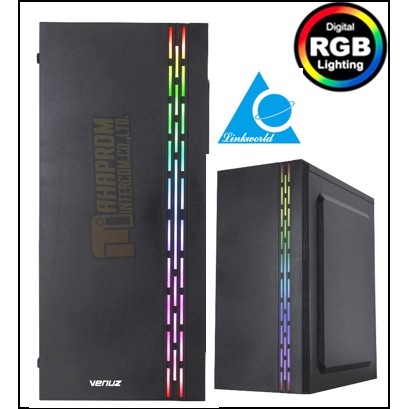 Computer Case VENUZ ATX Computer Case VC-1918 VC1918A VC1918AW พร้อมไฟ RGB.