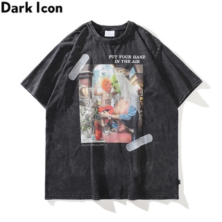 เสื้อยืด ผ้าฝ้าย พิมพ์ลาย Dark Icon No Hand Feeling สไตล์ฮิปฮอป เหมาะกับฤดูร้อน สําหรับผู้ชาย 2022