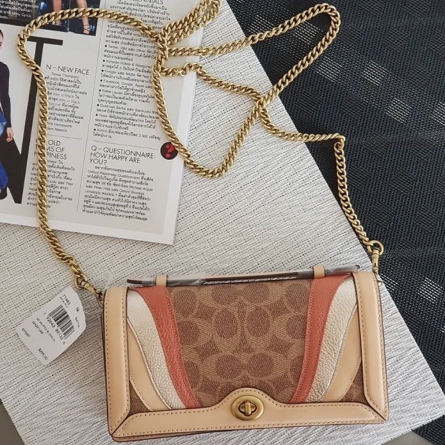 🐘🐘 Riley Chain Clutch In Signature Canvas With Wave Patchwork