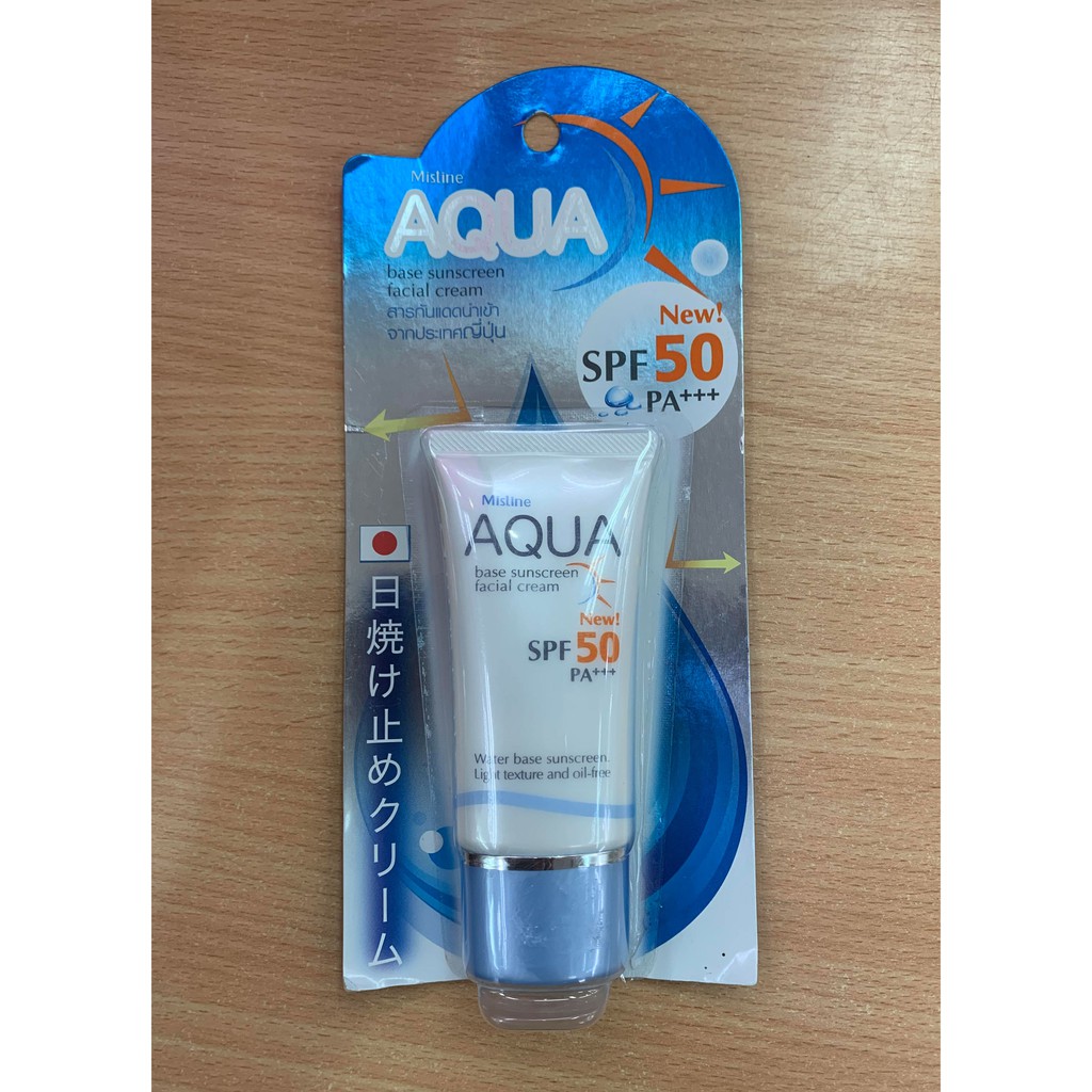 Mistine aqua base sunscreen facial cream spf50 PA+++ 20ml