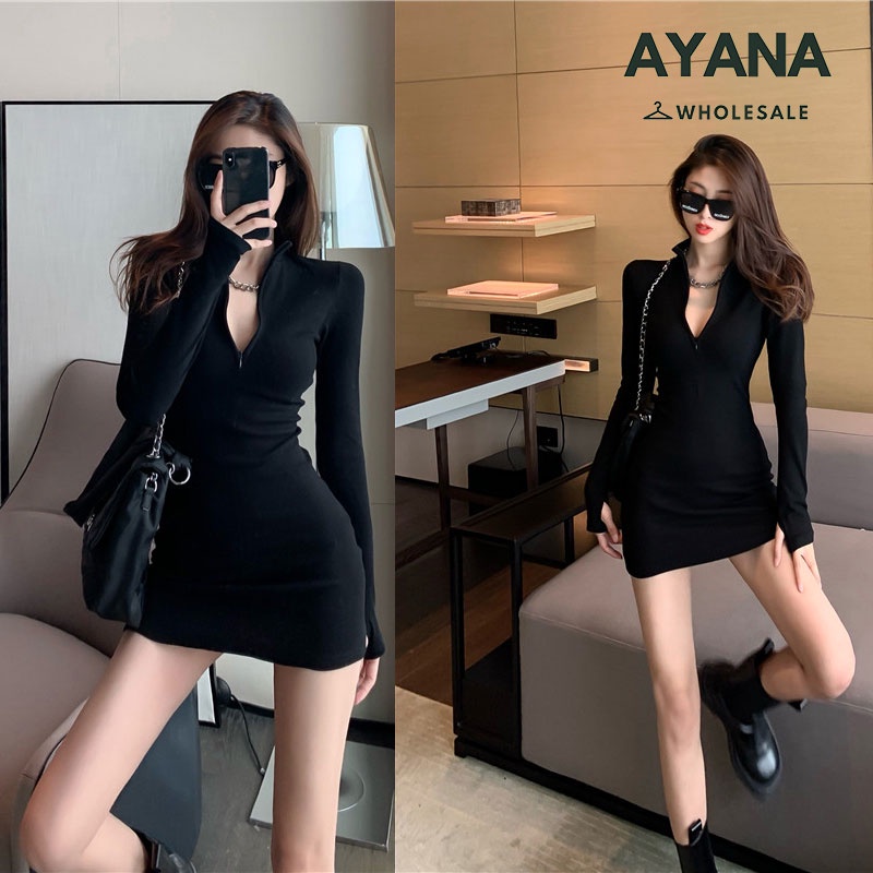 เดรสมินิมอลสีพื้นเรียบง่ายเซ็กซี่มาก เดรสเอวสูงรูดซิปที่อกได้ เดรสสำหรับผู้หญิงสวยแซ่บราคาดีงามพร้อมส่งมาก