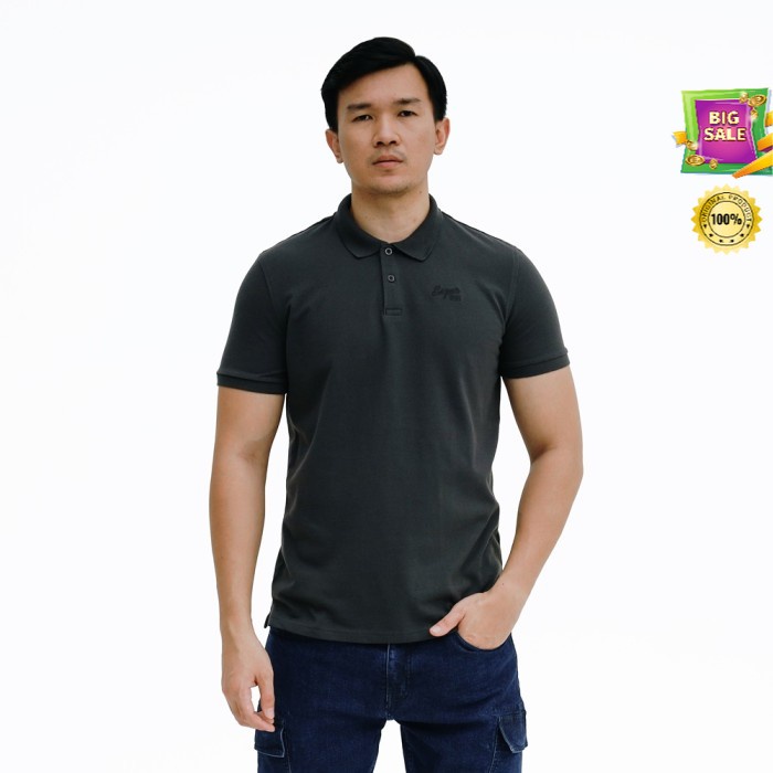 NEW OUTDOOR YUCATAN PENINSULA 1.0 POLO SHIRT - สีเทาเข้ม, L