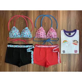 🍉 purefloral 🍉 custom bikini บราบิกินี่และกางเกงขาสั้นพร้อมเชือกผูก สุดน่ารัก ลายลิงแตงโมฟ้า/ชมพู (กดสั่งแยกชิ้นนะคะ)