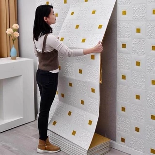 วอเปเปอร์ 3มิติ กาวในตัว3d wallpaper ยกม้วน 770*70 เซนติเมตร สติ๊กเกอร์สำหรับผนังห้องนอน กันน้ำ กันชื้น กันกระแทก
