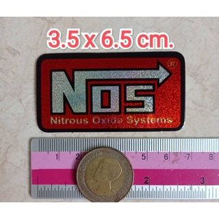 สติ๊กเกอร์ฟรอย 3.5x6.5cm. NOS รุ้งสะท้อนแสง วิ้งๆ สวยมาก แต่งรถ