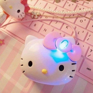 เมาส์แบบมีสายขนาดเล็ก Hello Kitty แมวน่ารักเมาส์คอมพิวเตอร์อ…