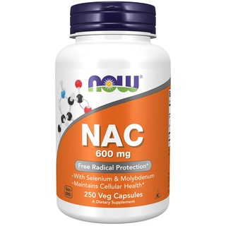 NOW Supplements, NAC (N-Acetyl Cysteine) 600 mg with Selenium &amp; Molybdenum, 250 Veg Capsules