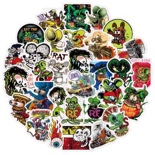 Rat Fink สติกเกอร์กันน้ำรูปแบบที่แตกต่างกัน, 50 ชิ้น