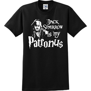 เสื้อยืดโอเวอร์ไซส์เสื้อยืด พิมพ์ลาย Jack Sparrow is My Patronus Parody ตลก สําหรับผู้ชายS-5XL