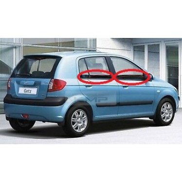 กระจกประตูด้านนอก MOLDING FRONT REAR LEFT & RIGHT HYUNDAI GETZ [82210-1C001, 82220-1C001, 83210-1C00