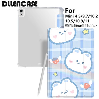 Dllencase เคส พร้อมช่องใส่ดินสอ สําหรับ Compatible For iPad 2021 Pro 11 2019 2020 10.2 7 8th Generation 2018 9.7 5 6th Mini 4 5 Air 4 10.5 10.9 A268