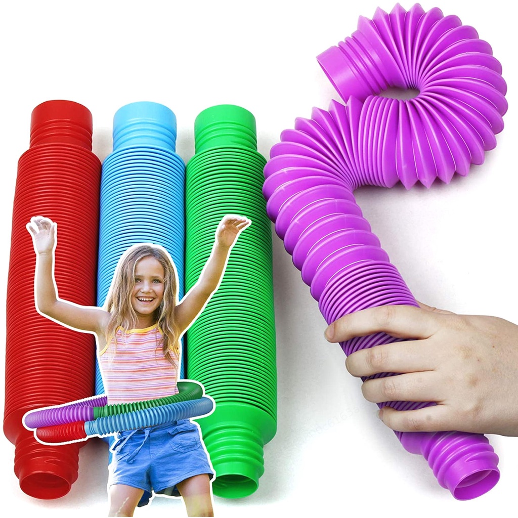 ของเล่น Pop Tube Diy แบบยืดหยุ่นช่วยบรรเทาความเครียดสําหรับเด็ก Pop Tube, Kids Toys