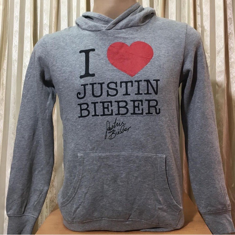 เสื้อกันหนาวฮู้ดดี้วงมือสอง JUSTIN BIEBER HOODIE (2013) Size M มือ2