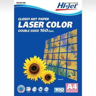 Hi-jet กระดาษอาร์ตมัน Laser Art Glossy Photo Paper 160 แกรม A4 100 แผ่น