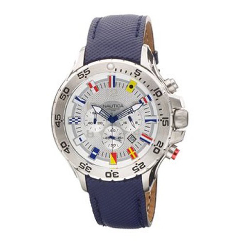 Nautica Men's N16530G NST Chronograph Blue Polyurethane Watch (Blue/White)