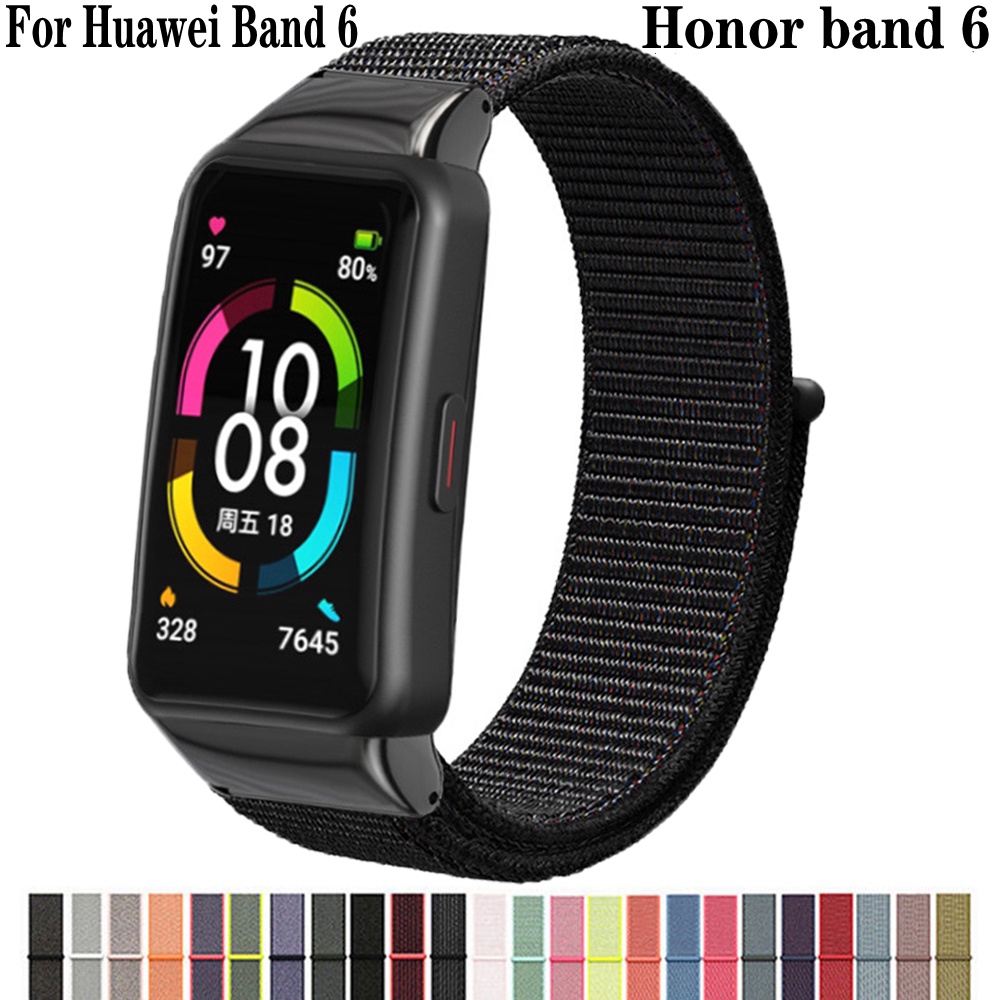 สายนาฬิกาข้อมือไนล่อน แบบสาน สําหรับ Huawei band 6 6pro Honor band 6