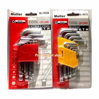 Moller ประแจหกเหลี่ยมหัวบอล มิล + ประแจท็อคหัวจีบ