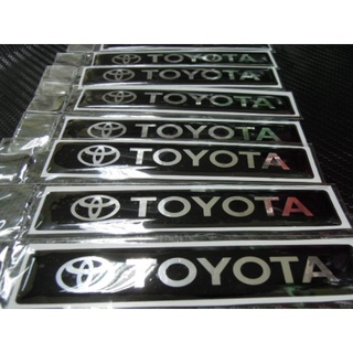 สติ๊กเกอร์ เส้นดำ เทเรซิ่นนูน อย่างดี คำว่า TOYOTA หรือ TRD หรือ TOM sticker ติดรถ แต่งรถ โตโยต้า ติดก้านล้อ ติดกันสาด