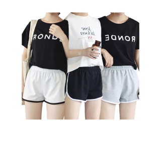 กางเกงขาสั้น ผู้หญิง สีพื้น เอวยืดได้  ใส่นอน ใส่อยู่บ้าน