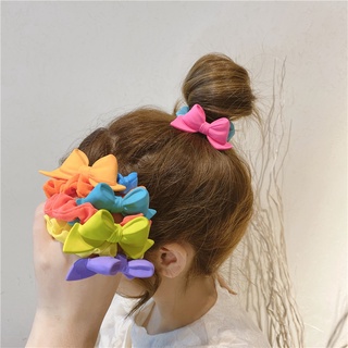 Small fresh natural wind ball bow hair rope girl heart sweet temperament hair ring Dongdamen hair accessories female for