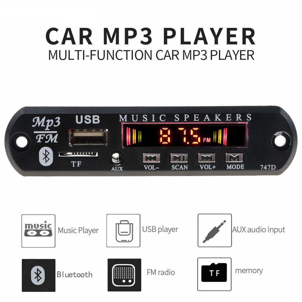 เครื่องเล่นMp 3 Wma โมดูล ถอดรหัสบลูทูธ 12v Audio Module Usb Tf Radio รถยนต์