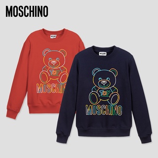 พร้อมส่ง MOSCHINO ใหม่ เสื้อกันหนาว ผ้าฝ้าย ลายโลโก้หัวหมีนีออน คลาสสิก เข้ากับทุกชุด สําหรับผู้ชาย และผู้หญิง