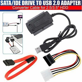 USB 2.0 to SATA/IDE Cable Adapter For 2.5"/3.5"/5.25" IDE/Sata Hard Disk