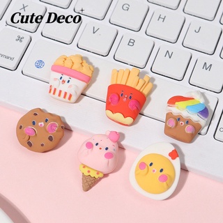 【CuteDeco】ขนมจําลองน่ารัก (6 แบบ) ไข่ครึ่งฟอง / กรวยขี้อาย / ไอศกรีมที่มีสีสัน จี้กระดุม Crocs / Jibbitz น่ารัก Croc รองเท้า DIY / วัสดุเรซิน เสน่ห์ สําหรับ DIY