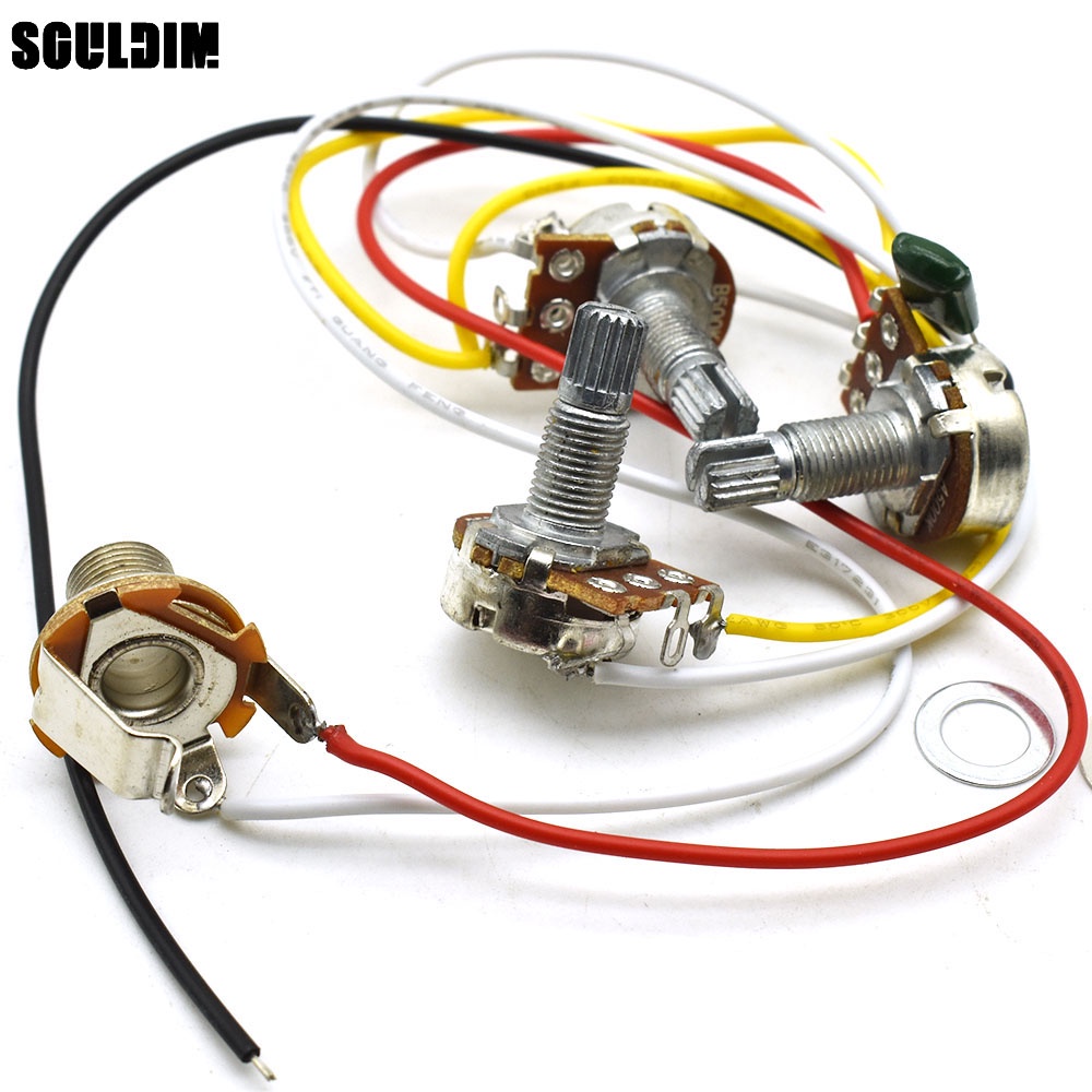 Bass Prewired สายไฟ Alpha 500K 18 มม.หม้อ 2T1V 1 ซ็อกเก็ตสําหรับ JB Jazz Bass