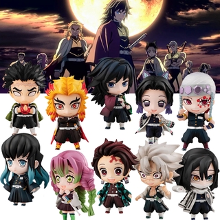 ชุดฟิกเกอร์ Demon Slayer Kanjirou &amp; 9 Hashira (The Strongest Nine) Giyu Kyojuro Shinobu Kocho Rengoku Kimetsu no Yaiba Kinoe Slayers Kamado Tanjirou Tomioka 5-6 ซม.