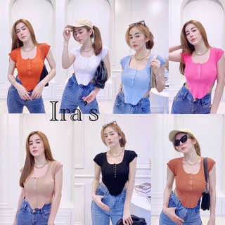 BY IRA (3250) Lolipop Knit Crop Top เสื้อท็อปแต่งแหวกช่วงเอว(ครบสีแล้ว) เพิ่มเอวเอส สลิมสุดๆ เนื้อไหมพรมเนื้อพรีเมี่ยม