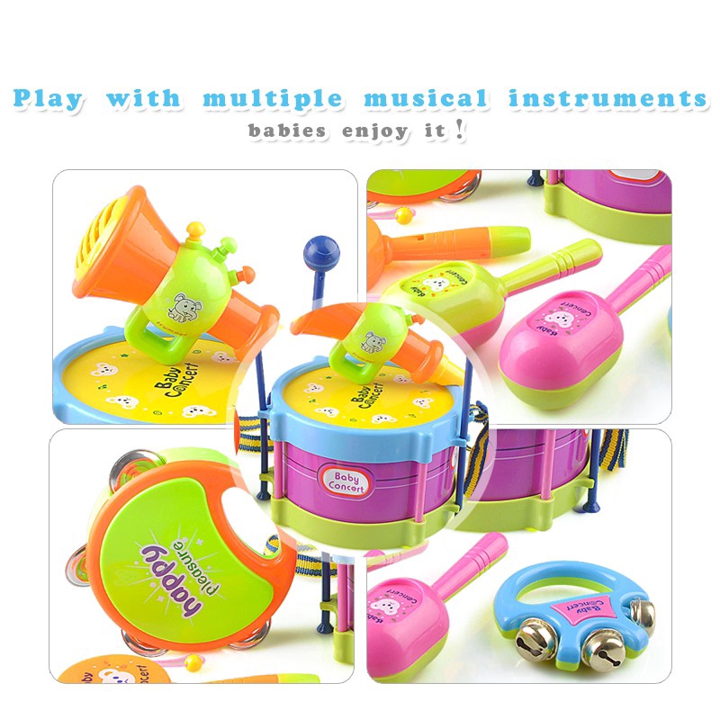 Baby Cartoon Rattle Drum Infant Kids Musical Toys Set Newborn Boys ...