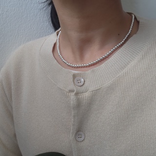 Me.phenomenal : Silver Bead necklace 4 mm.(silver925/เงินแท้925)